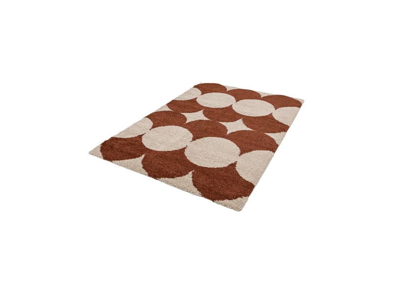  Tapis intérieur motif ronds crème et terracotta 120 x 170cm - stella  - Conforama B