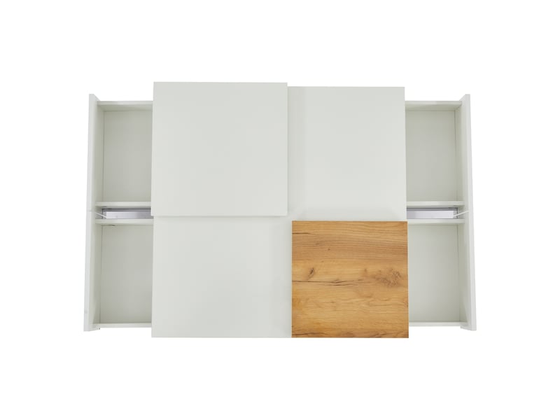  Table basse carrée avec 4 tiroirs et plateaux coulissants pour salon 75×75×33,5 cm blanche  - Conforama D