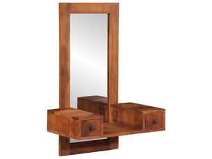 Miroir rectangulaire à fixer coloris marron <strong></strong>  <strong></strong> - 60 cm x 90 cm
