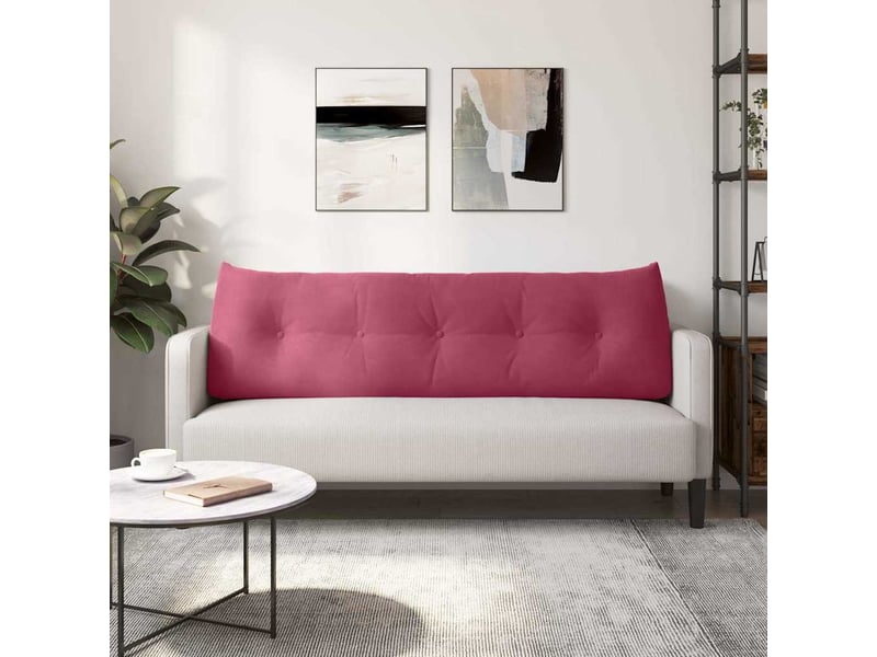 Coussin de dos, coussin de dossier bordeaux 160 x 24 x 50 cm velours cf54588 - Conforama D