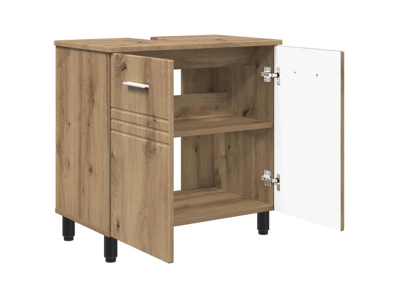 Unité de vanité de salle de bain, meuble de rangement chêne artisanal shl4088 - Conforama D