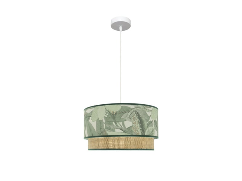  Suspension fabrilamp congo blanc vert naturel 1 x e27 ø 40 cm 224994001 - Conforama C