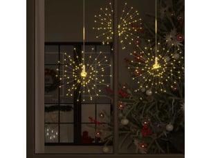 Feu d'artifice de noël d'extérieur blanc chaud 20 cm 140 led