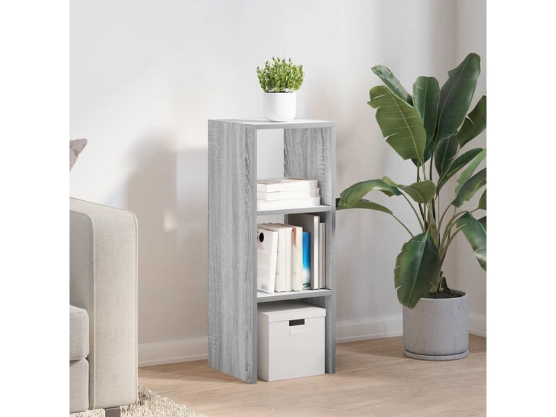 Bibliothèque, meuble de rangement salon empilable sonoma gris 30x30x80 cm bois ingénierie - Conforama C