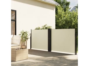 Auvent latéral rétractable, store latéral crème 140x600 cm shl4705