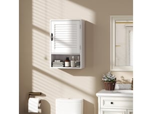 Armoire murale de salle de bain avec 1 porte blanc 40x20x60 cm