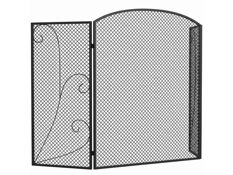  Pare-étincelles pliable en trois parties pour cheminée, 133 x 1 x 77 cm, noir  - Conforama B