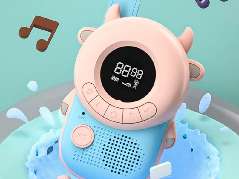 Talkie-walkie enfant - 8 canaux pmr446 - fonction vox et lampe torche - distance 3 km - design vache GTK031 - Conforama D