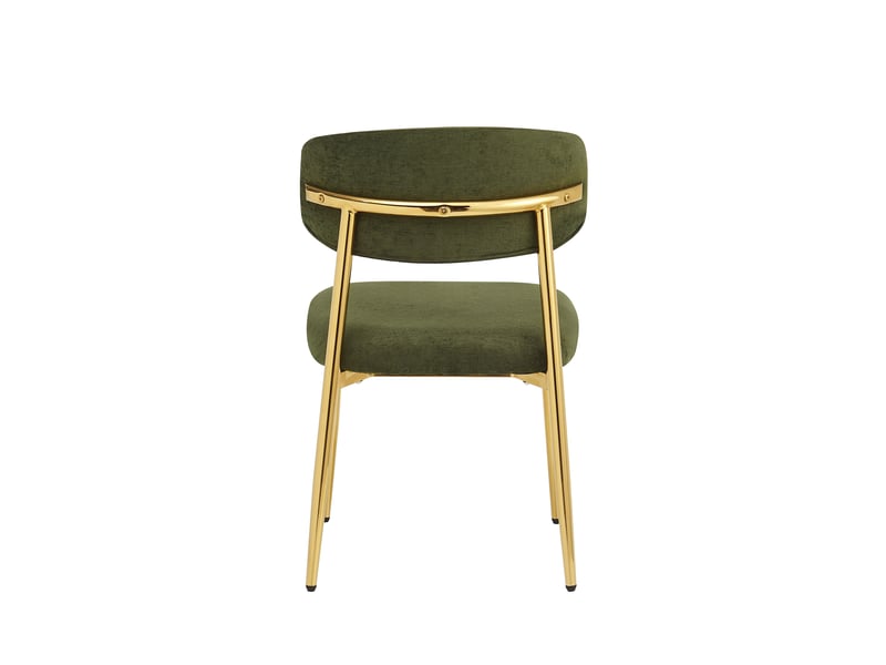  Lot de 2 chaises de salle à manger rembourrées réglables en hauteur, structure dorée, charge 125 kg, coloris vert Fay Lum - Conforama E