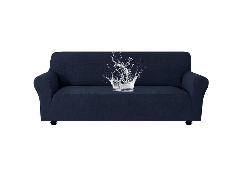  Housse de canapé imperméable 2 places avec accoudoirs bleu foncé 145-175cm  - Conforama A