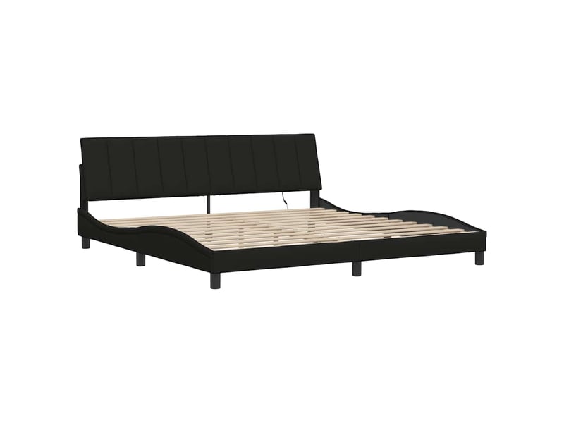 Lit double- lit adulte - cadre de lit sans matelas hanko noir 200x200 cm tissu - Conforama D