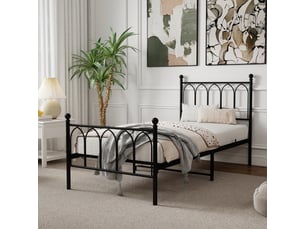 Lit simple 90x200 cm <strong>MIVRAY </strong> <strong></strong> coloris noir