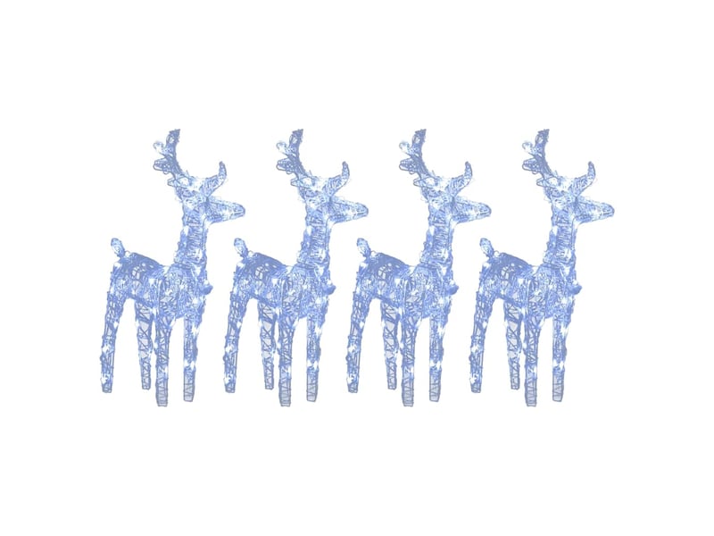  Rennes de noël 4 pcs 160 led blanc froid acrylique  - Conforama A