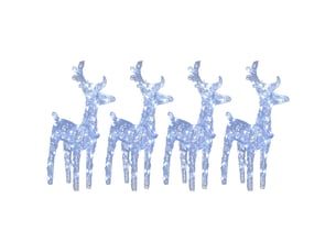 Rennes de noël 4 pcs 160 led blanc froid acrylique