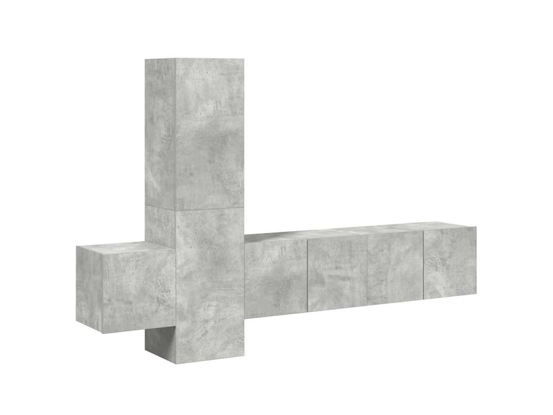  Ensemble de meubles tv 5 pcs gris béton bois d'ingénierie shl72892  - Conforama A