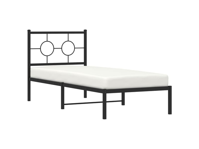 Lit simple- lit adulte - cadre de lit métal sans matelas avec tête de lit noir 80x200 cm - Conforama C