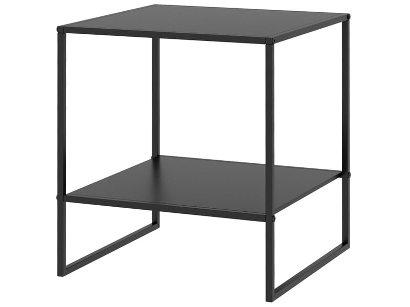  Table d’appoint industrielle noire en acier avec étagère 40x40x45 cm  - Conforama A