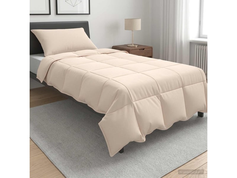  Ensemble de duvet 2 pcs - couette 140 x 200 cm toutes saisons beige  - Conforama B
