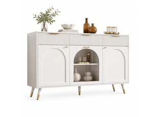 Buffet 4 porte(s)  3 tiroir(s) MODENUIT   - 140 cm coloris blanc 