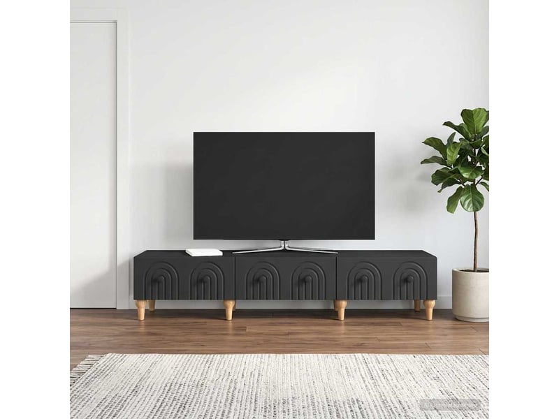  Meuble tv - banc tv - meuble de rangement avec tiroir noir 147 x 34,5 x 30 cm bois d'ingénierie  - Conforama D