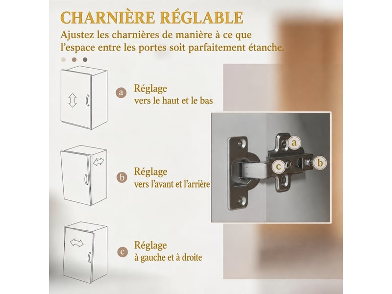  Meuble de cuisine blanc, buffet haut avec niche pour micro-ondes, 80 x 40 x 178 cm  - Conforama D