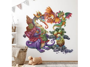 Sticker mural - famille dragon80x97 cm