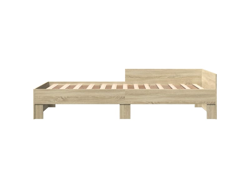 Lit simple- lit adulte - cadre de lit avec tête de lit chêne sonoma 80 x 200 cm - Conforama D