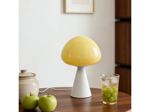 Lampe de table champignon style français – ambiance lumineuse, déco pour bureau et chevet-jaune