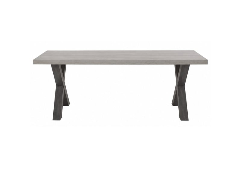  Table rectangulaire 185cm finition bois cendré pieds x métal - garlyg GARLYG - Conforama C