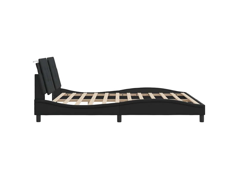  Lit double- lit adulte -  cadre de lit sans matelas zadar noir 180x200 cm similicuir  - Conforama D