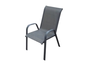 Lot de 4 chaises de jardin en résine, fauteuils d'extérieur empilables avec accoudoirs coloris noir - longueur 54 x profondeur 72 x hauteur 90 cm