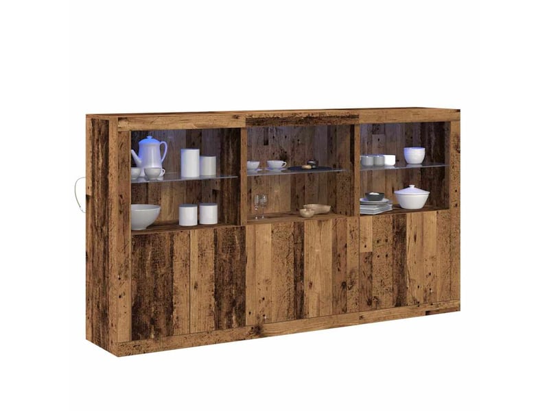  Buffet - bahut - meuble de rangement led bois ancien 181,5 x 37 x 100 cm bois d'ingénierie  - Conforama C