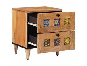 Table de chevet - cabinet de chevet - table de nuit 2 pièces naturel 40 x 33 x 46 cm