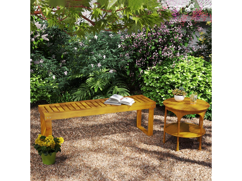  Banc de jardin banc en bois de pin 2 places banquette de jardin assise à lattes 132 x 34 x 43 cm bois naturel  - Conforama D