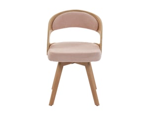 Lot de 2 chaise de salle à manger pivotante 44x41x75 cm, meuble de salon, confortable, coussin inclus, structure bois, revêtement lin rose
