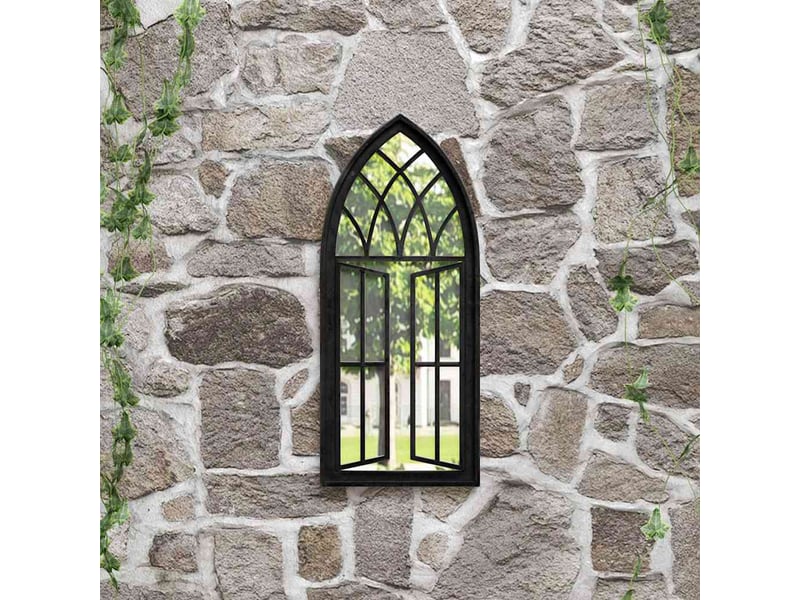  Miroir de jardin, miroir décoratif noir 70x30 cm fer pour utilisation extérieure cf62712  - Conforama B