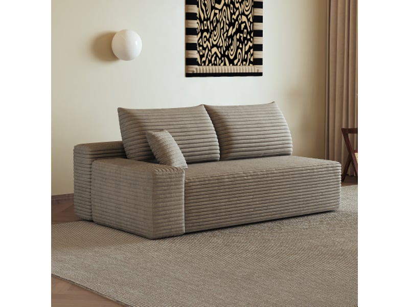  Canapé 2 places gauche camel – modèle y165, design contemporain  - Conforama B