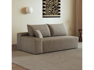 Canapé droit convertible <strong></strong> <strong></strong> 2 places Tissu beige
