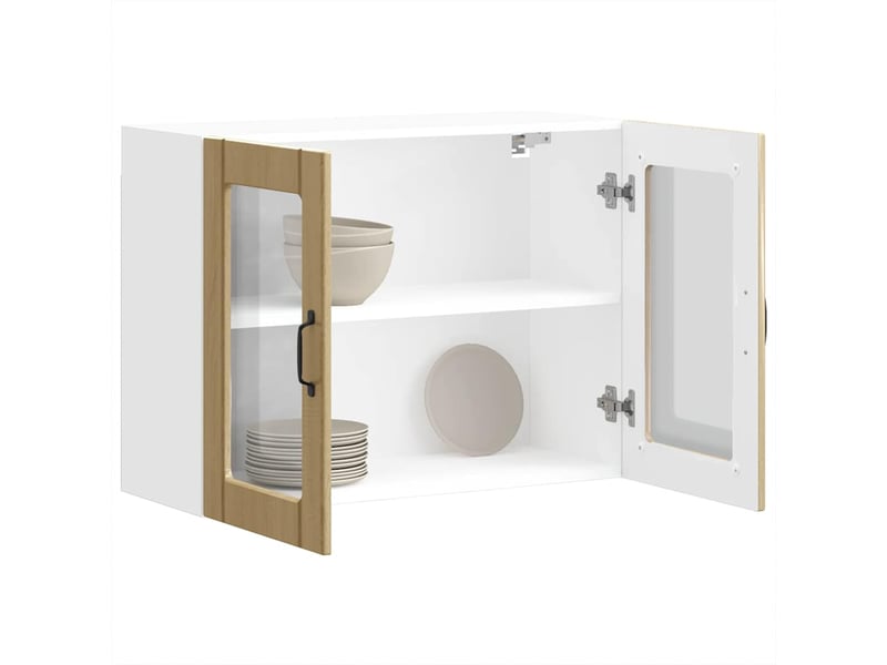  Armoire murale de cuisine avec porte vitrée lucca en chêne sonoma shl6526  - Conforama B
