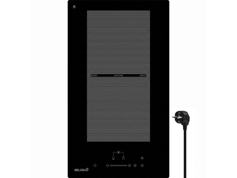  Plaque induction encastrable - zone modulable 3500w - domino - verre noir - booster - prise - marque française  - Conforama A