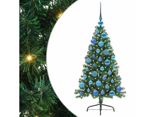 Sapin de noël artificiel, arbre de noël pré-éclairé vert 120 cm pvc shl4225