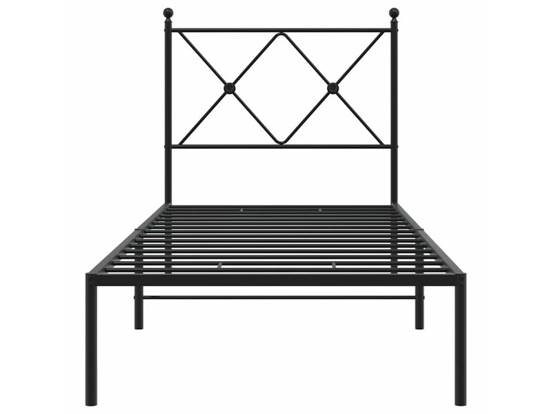 Lit simple- lit adulte - cadre de lit métal sans matelas avec tête de lit noir 80x200 cm - Conforama C
