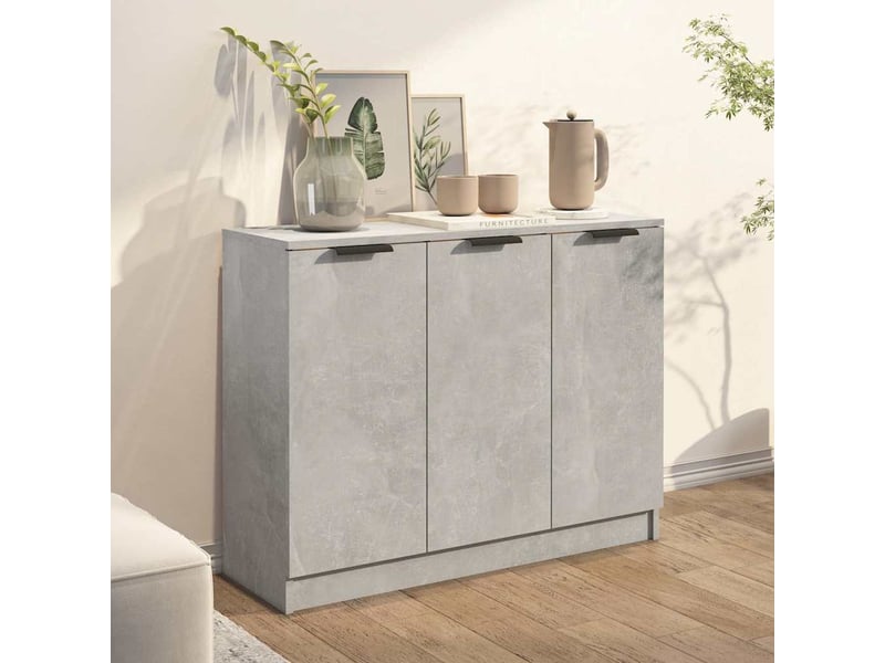  Buffet - bahut - meuble de rangement gris béton 90,5x30x70 cm bois d'ingénierie  - Conforama C