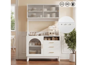 Buffet 3 porte(s) 3 tiroir(s) <strong></strong> <strong>Morn Vibe</strong> - 100.5 cm coloris blanc