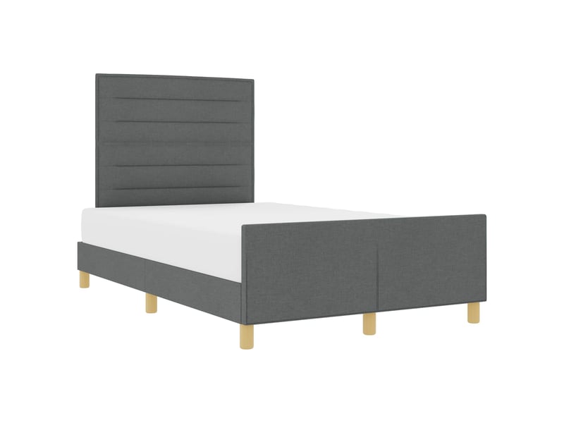  Lit adulte, lit double, cadre de lit avec tête de lit gris foncé 160x200cm tissu cf2852  - Conforama A