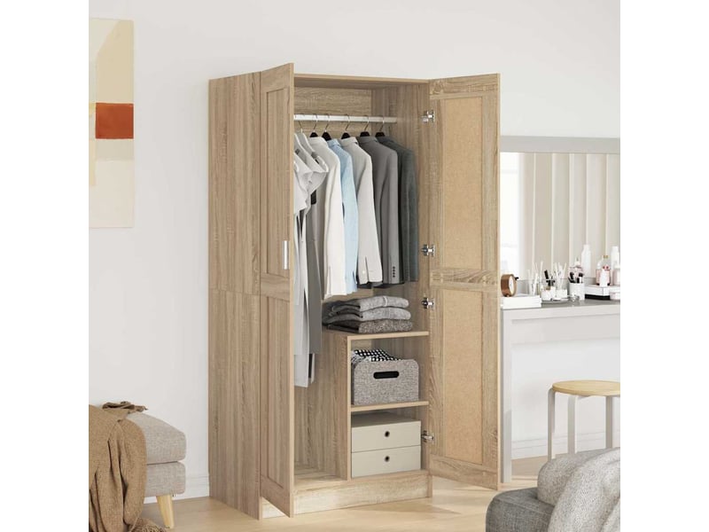  Garde-robe chambre, armoire de rangement chêne sonoma 82,5x51,5x180 cm bois d’ingénierie  - Conforama B