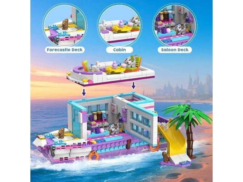  Jeu de construction 3 en 1 808 pieces avion bateau camping car violet 151498_AAAPV99185_6_DROPFR - Conforama E
