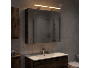 Armoire miroir salle de bain, meuble de rangement chêne fumé 70x14.5x70 cm shl3850