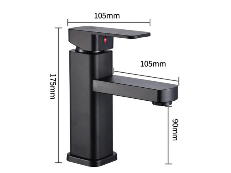  Robinet de salle de bain noir, mitigeur de lavabo, eau chaude et froide, robinet d'évier, adapté aux toilettes, salle de bain NW002234 - Conforama B