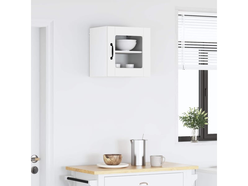  Meuble mural de cuisine, cabinet en verre mural blanc brillant 40x31x40cm shl2138  - Conforama D